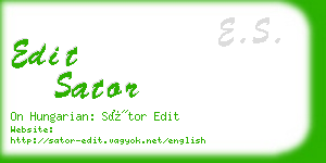 edit sator business card